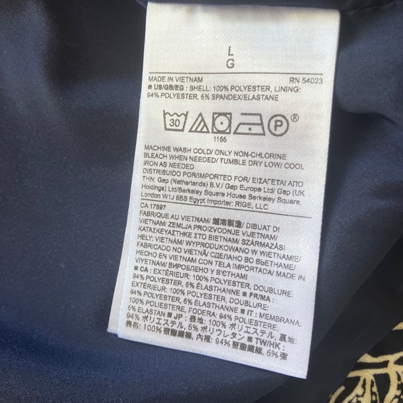 Banana republic zip floral jacket drawstring waist size large black background. - Picture 6 of 8